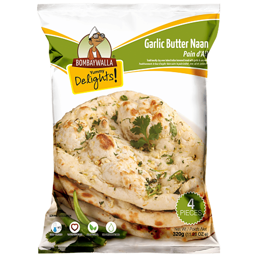 Bombaywalla Garlic Butter Naan 80g x 4pc