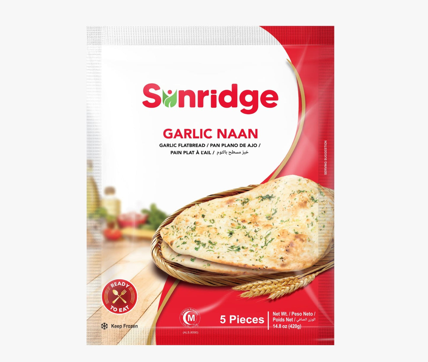Naan Garlic 84 g x 5 Pcs (Sunridge)