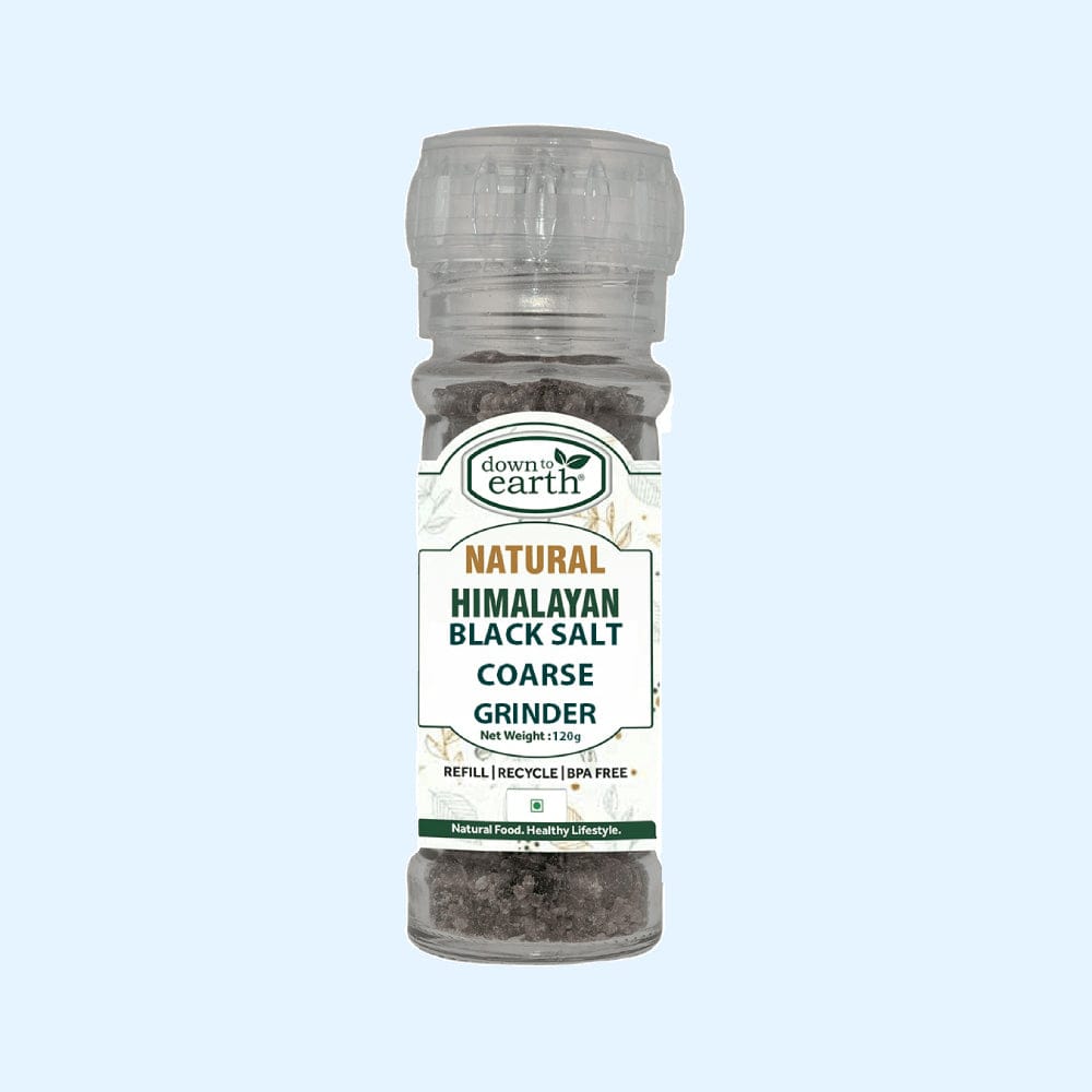 Natural Himalayan Black Salt Grinder 120g (Down To Earth)