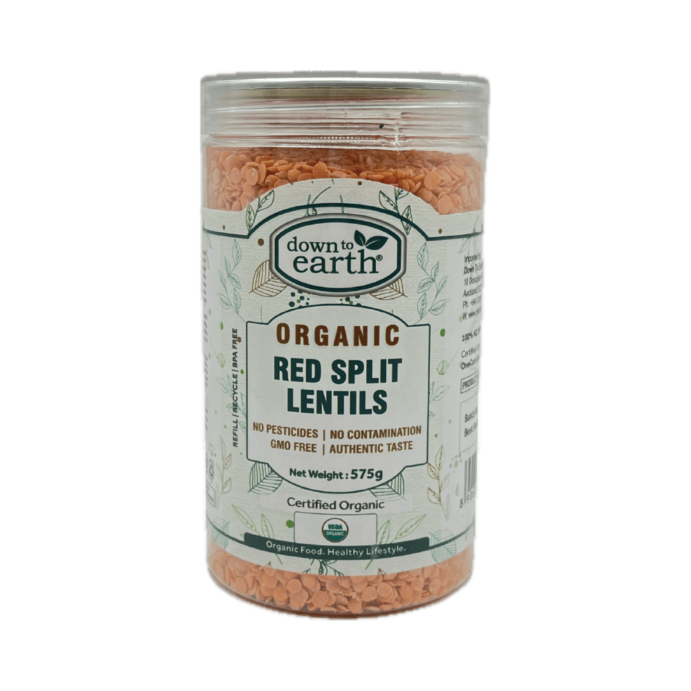 Organic Red Split Lentils (Masoor Dal) 575g (Down To Earth)