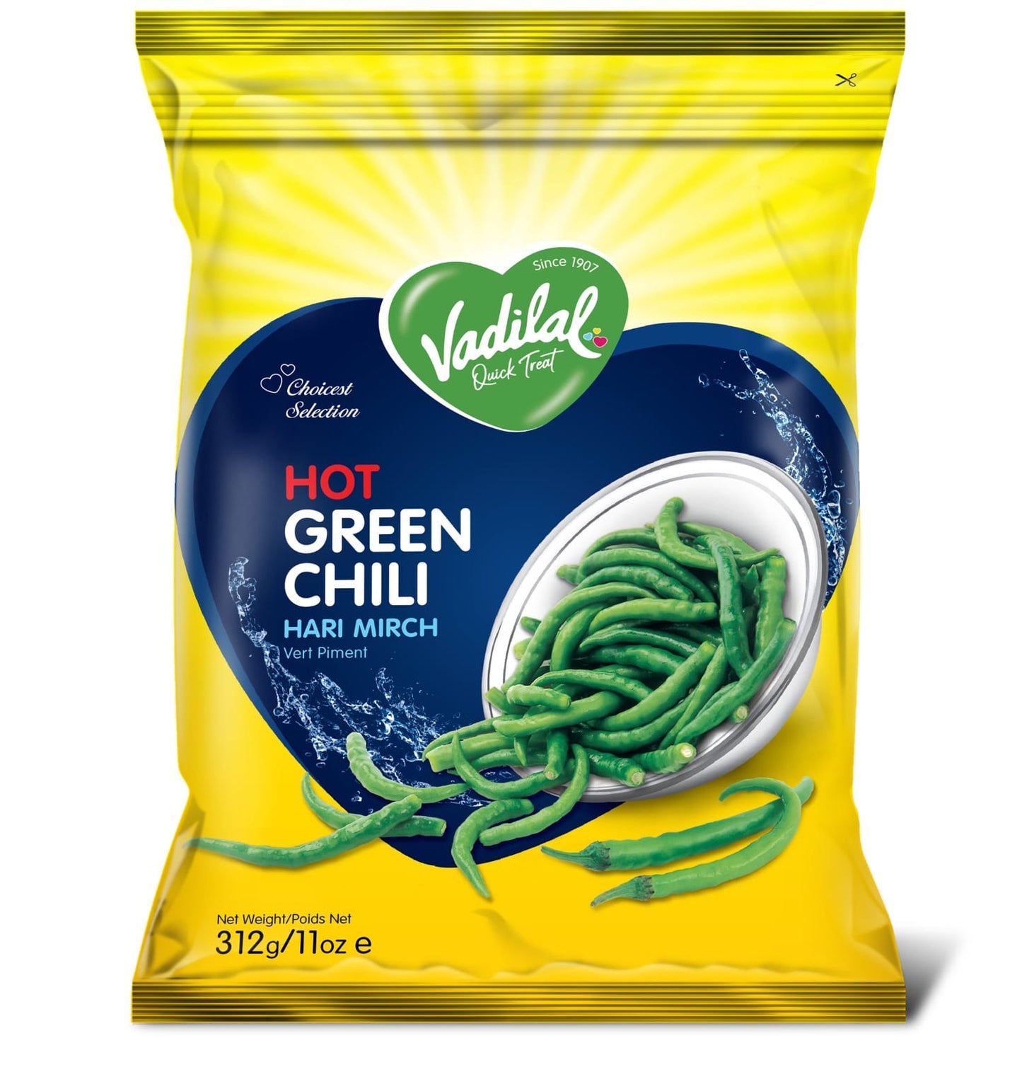 Vadilal Hari Mirch (Whole Green Chilli) 312g