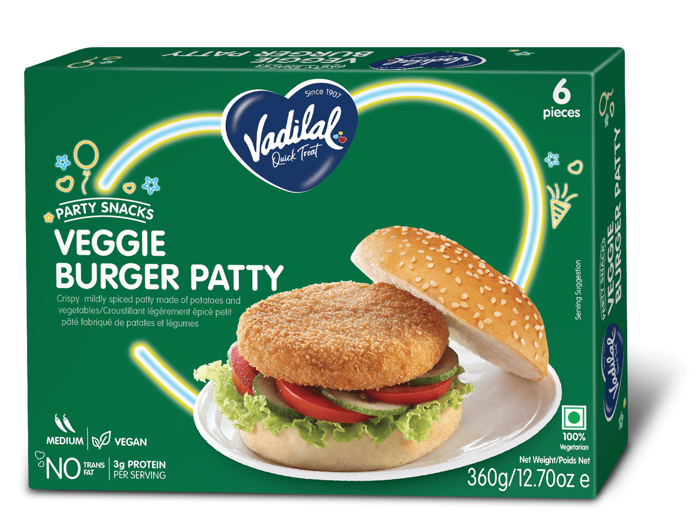Vadilal Veggie Burger Patty 360g