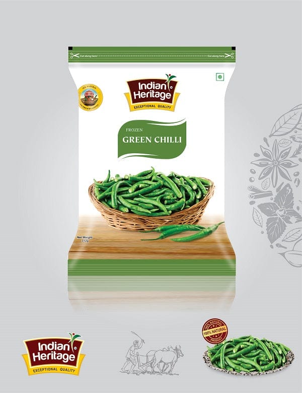 Frozen Green Chilli 312g (Indian Heritage)