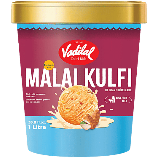 Vadilal Malai Kulfi Ice Cream 1 Ltr