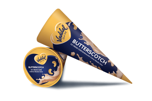 Vadilal Butterscotch Ice Cream Cone 110ml