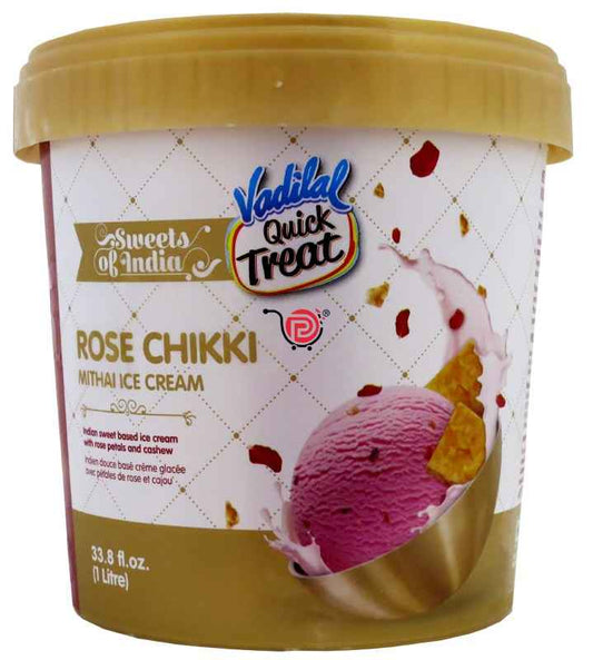 Vadilal Rose Chikki Mithai Ice Cream 1 LTR