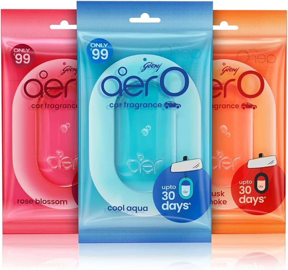 Godrej car air Freshener Cool/Musk/Rose Mix 220ml
