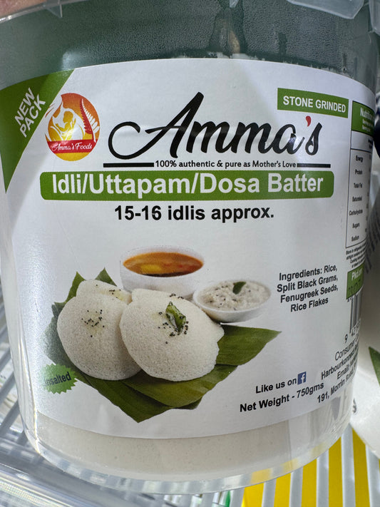 Stone Grinded Idli/Dosa/Uttapam Batter 750g (Unsalted) (Amma's)