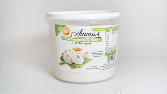 Stone Grinded Idli/Dosa/Uttapam Batter 750g (Unsalted) (Amma's)