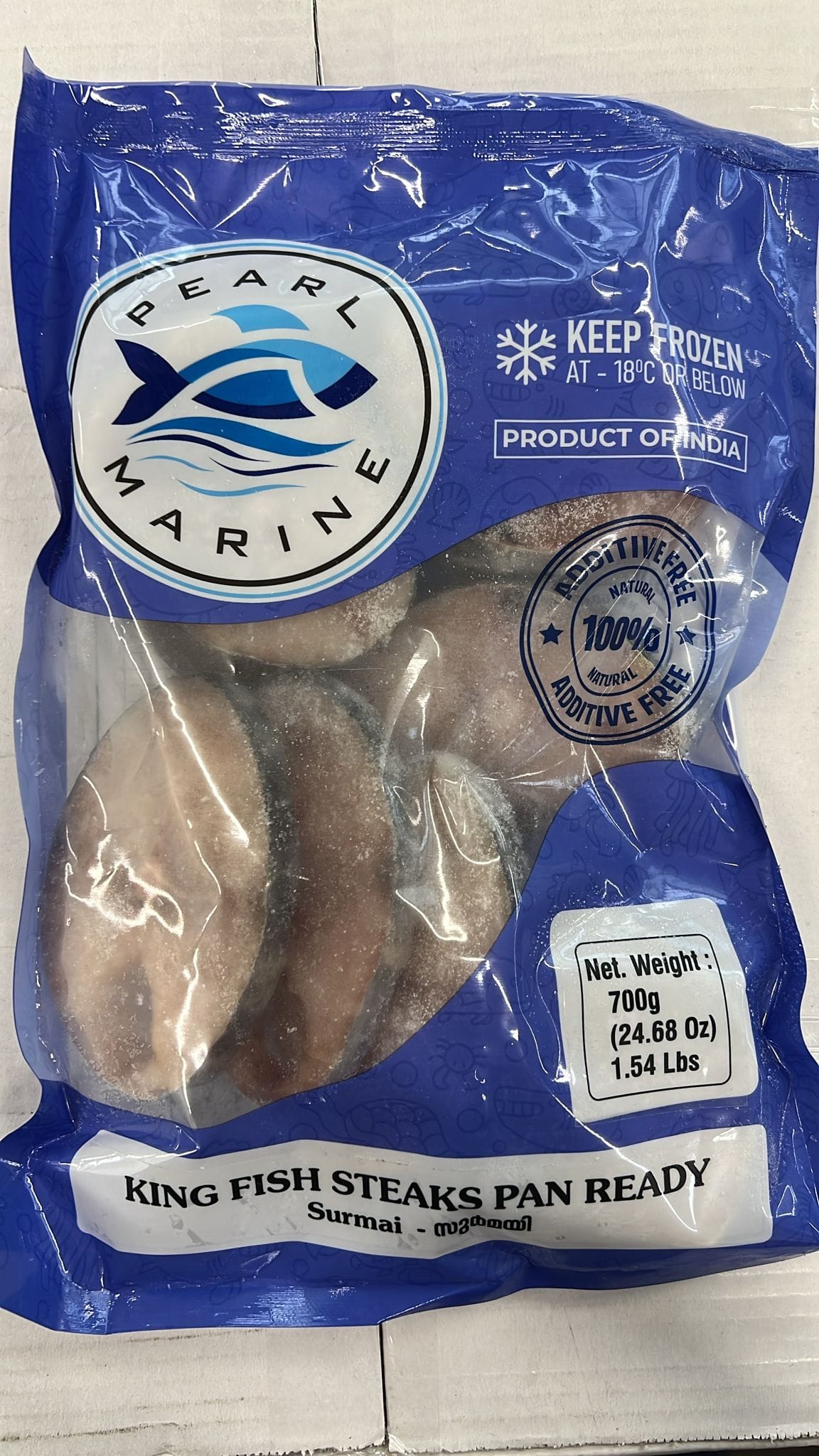 Frozen King Fish Steaks Pan Ready 700 g (Product of India)