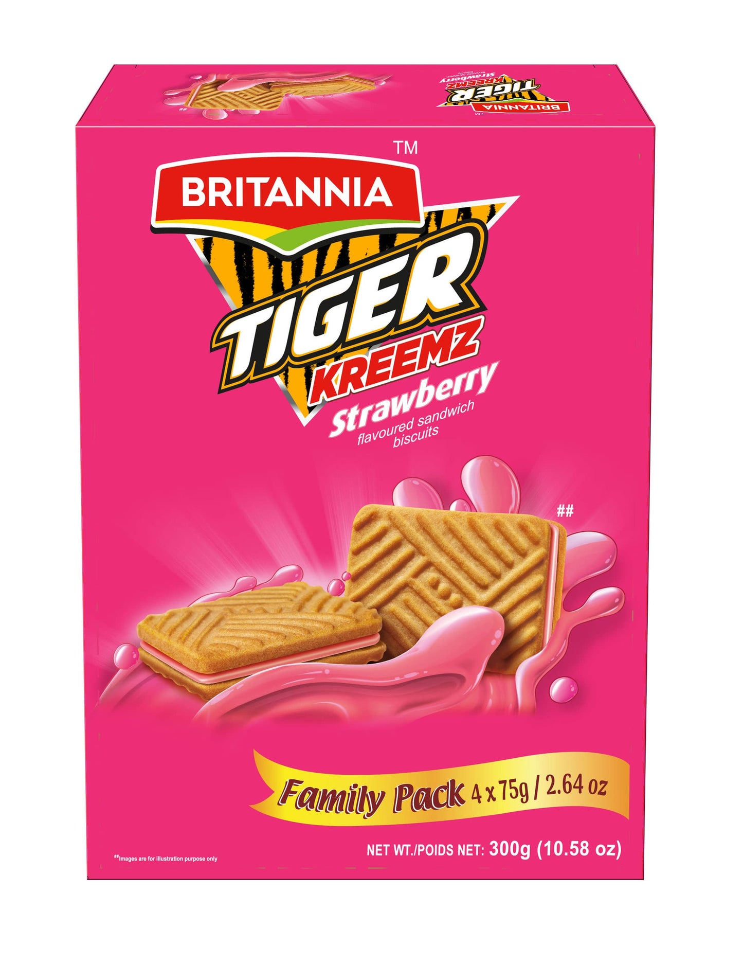 Britannia Tiger Kreemz Strawberry 300g