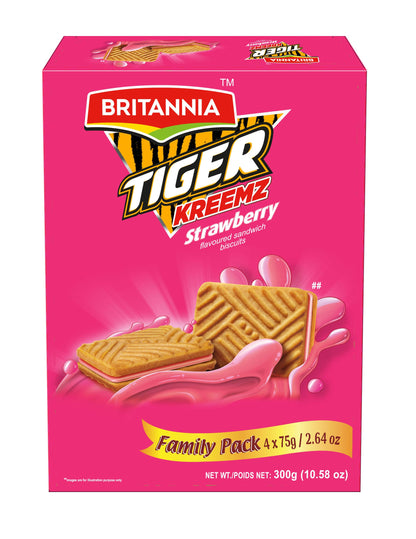 Britannia Tiger Kreemz Strawberry 300g