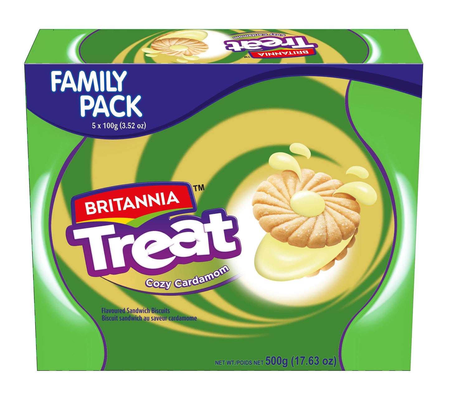 Britannia Treat Cream Elaichi 500g 8 Pack