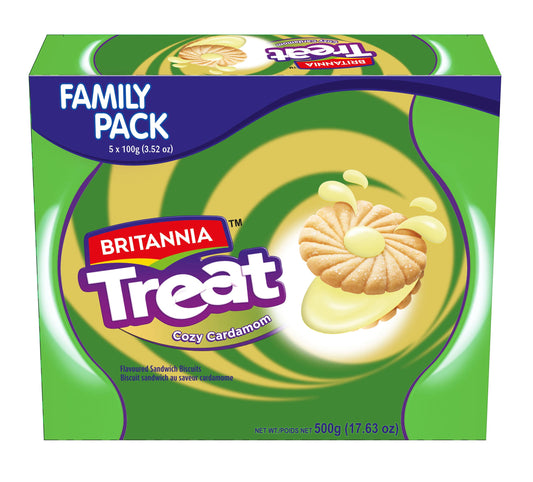 Britannia Treat Cream Elaichi 500g 8 Pack