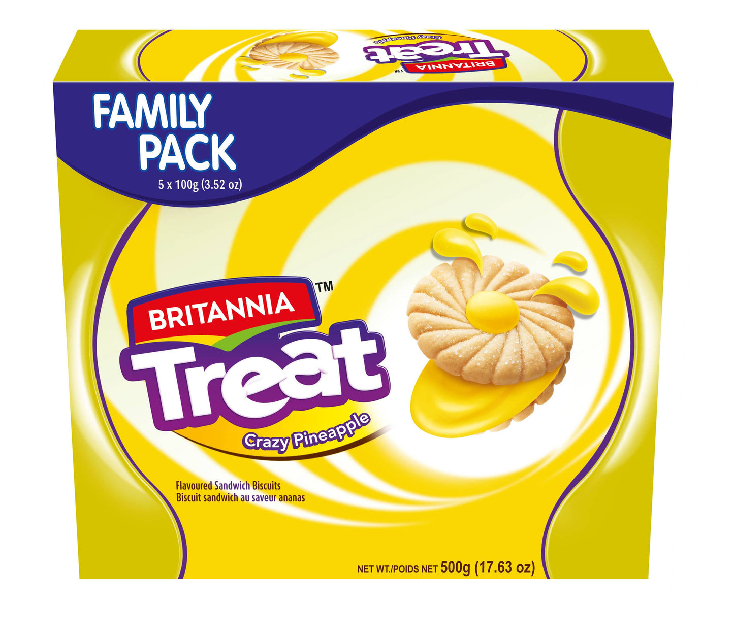 Britannia Treat Cream Pineapple 500g 8 Pack