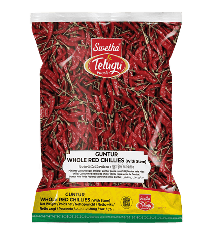 Telugu Foods Guntur Whole Red Chillies 400g