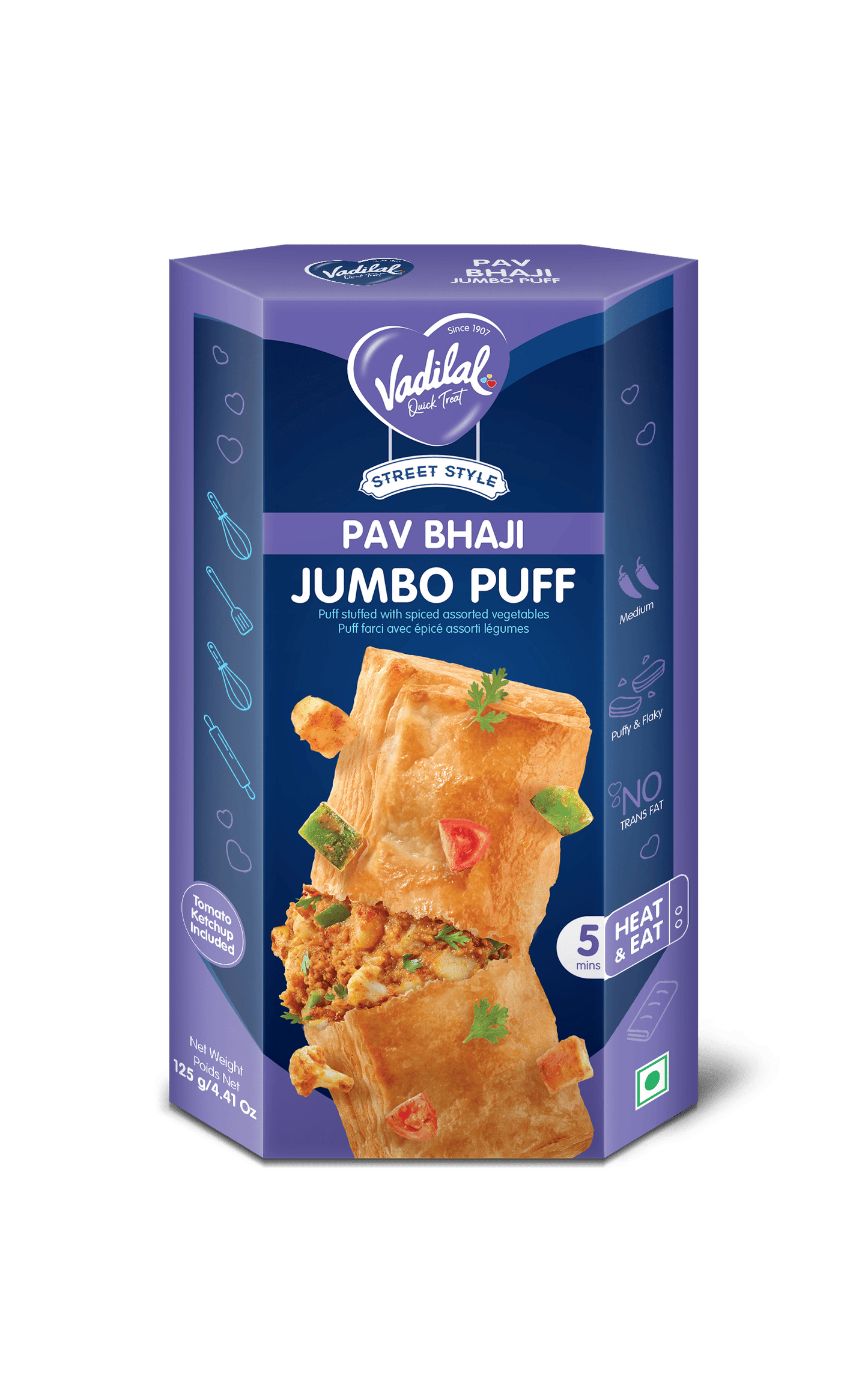 Vadilal Pav Bhaji Puff Jumbo 125g