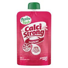 Meadow Fresh Dairy Food Raspberry Pouch 100g